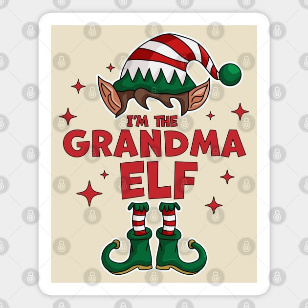 I'm the Grandma Elf - Funny Christmas Matching Family Group Magnet by OrangeMonkeyArt